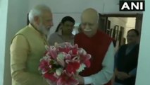 LK Advani celebrates his 92nd birthday , Modi visits his residence