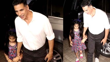 Akshay Kumar enjoys movie date with Nitara; Watch video | FilmiBeat