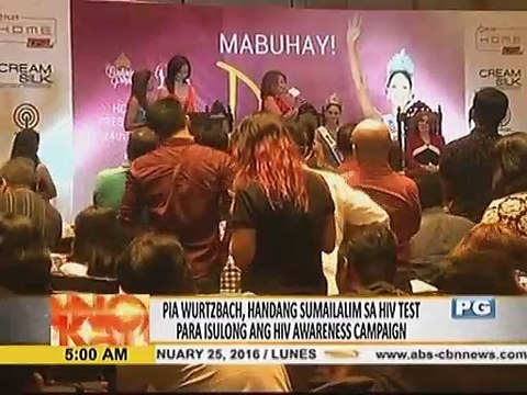 Pia Wurtzbach, handang sumailalim sa HIV test para isulong ang HIV awareness campaign