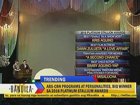 ABS-CBN programs at personalities, big winner sa 2016 Platinum Stallium Awards