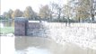 River Rase levels so high that water cannot get under bridge near Market Rasen Rugby Club