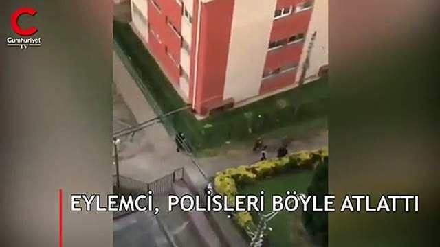 Eylemci, polisleri böyle atlattı