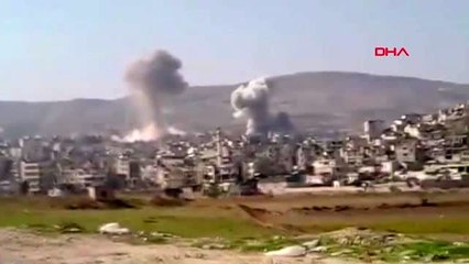 İdlib'e bağlı jisr al-shughur'a hava saldırısı