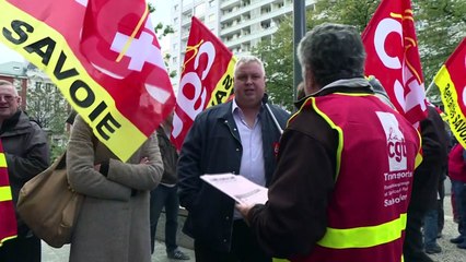 Farandou en visite à Chambéry, les syndicats demandent "du concret"