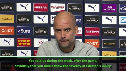 Download Video: Guardiola confirms Ederson will miss Liverpool game