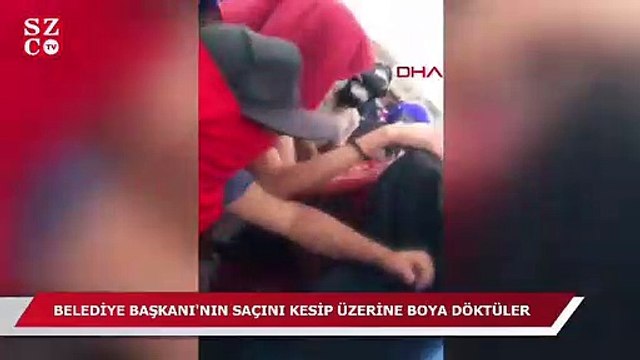 Belediye Başkanı'nın saçını kesip üzerine boya döktüler