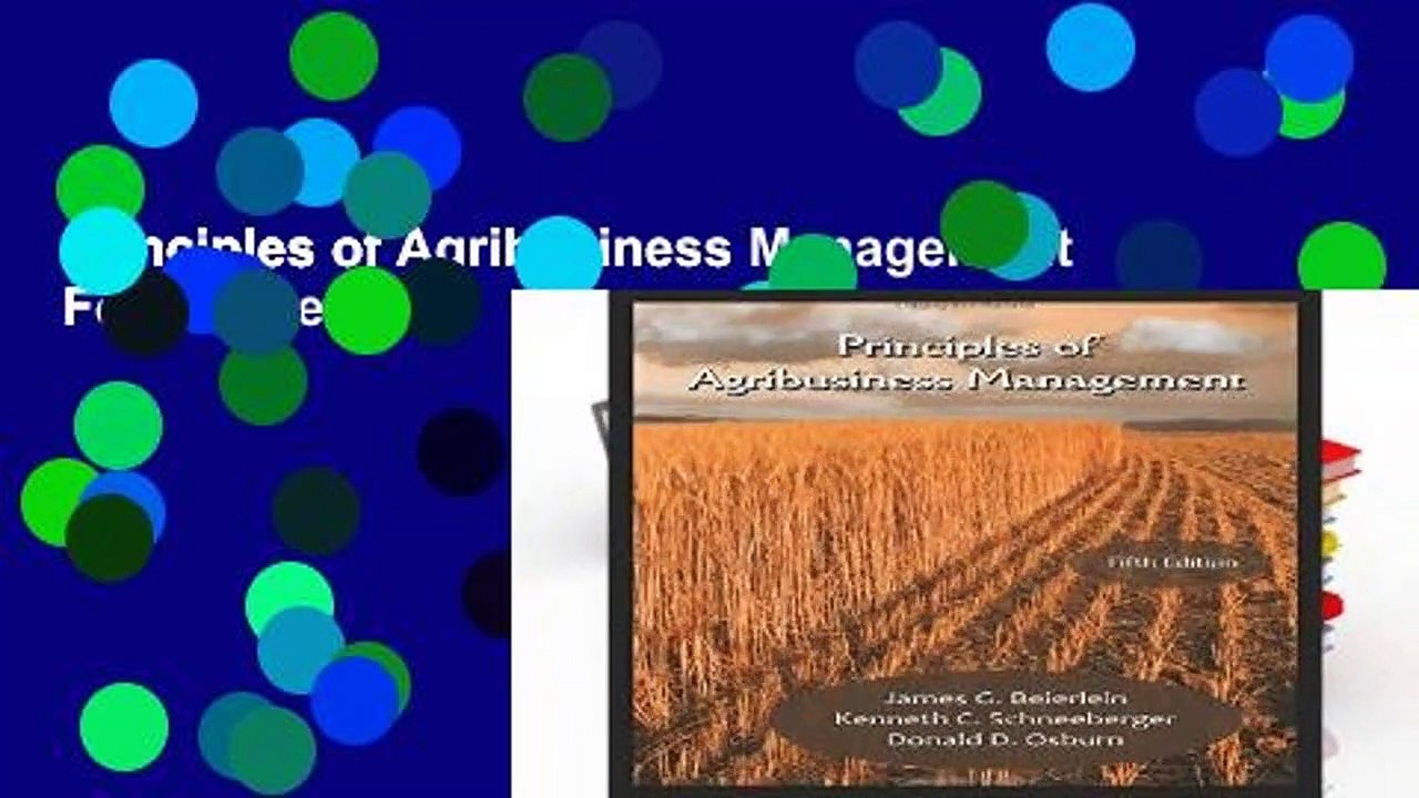 Principles of Agribusiness Management  For Kindle