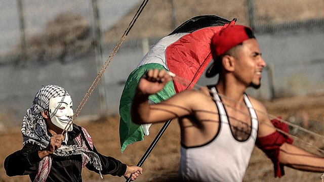 Hundreds of Palestinians protest against Israel's blockade of Gaza