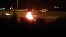 Başkent'te lüks otomobil böyle yandı