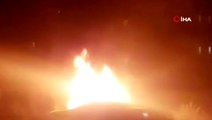 Başkent'te lüks otomobil alev alev yandı