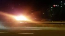 Başkent’te lüks otomobil alev alev yandı