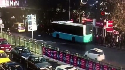 Durağa dalan otobüsün görüntüleri ortaya çıktı