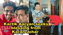 Kartik Aaryan seeks blessing from Karan Johar