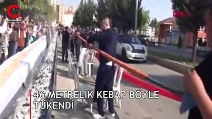 46 metrelik kebap, 30 saniyede böyle tükendi!