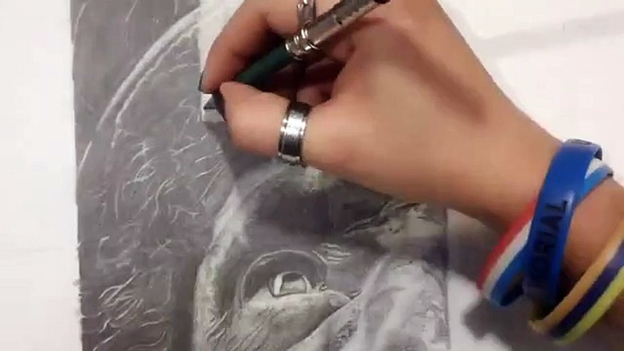 Old man's drawing-time lapse