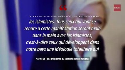 Marine Le Pen fustige la marche contre l'islamophobie