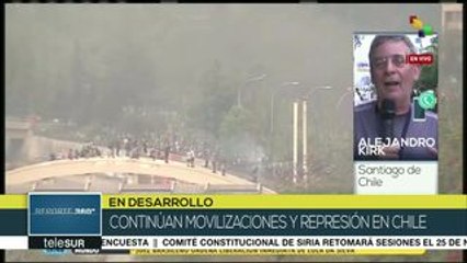 Continúa brutal represión a protestas contra Piñera en Chile
