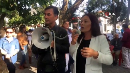 Haciz gelen özel hastane çalışanlarından eylem