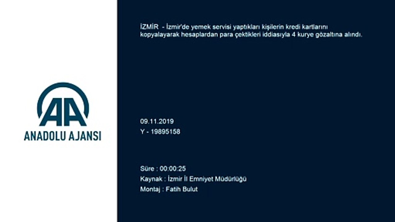 Kredi kartı kopyalayan yemek kuryelerine operasyon: 4 gözaltı - İZMİR