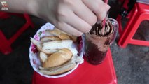 Tasty Iced cocoa eat with bread - Saigon Cheap Street Food - Vietnam Street Cuisine