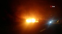 Kapıkule'de yakıt yüklü tanker alev alev yandı