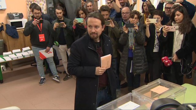 Pablo Iglesias ha votado en Galapagar