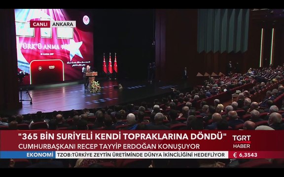Cumhurbaşkanı Erdoğan Atatürk'ü Anma Töreninde Konuşma Yaptı