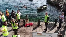 Gönüllü dalgıçlar Ortaköy sahilinde su altı temizliği yaptı