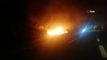 Kapıkule’de yakıt yüklü tanker alev alev yandı