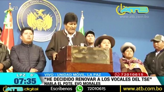 Evo Morales anuncia que convocará a nuevas elecciones en Bolivia