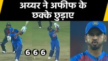 India vs Bangladesh 3rd T20I: Shreyas Iyer hits 3 Consecutive Sixes off Afif Hossain|वनइंडिया हिंदी