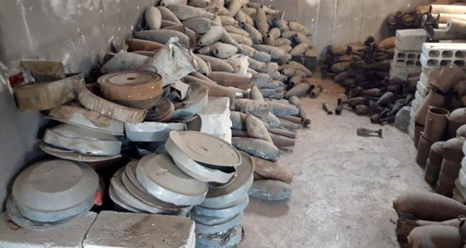 Tel Abyad'da terör örgütüne ait mayın eğitim ve depolama tesisi bulundu