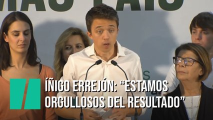 Reacción de Íñigo Errejón a los resultados electorales de Ma´s País