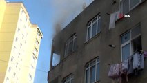 Esenler'de yangında mahsur kalan kadını itfaiye ekipleri kurtardı