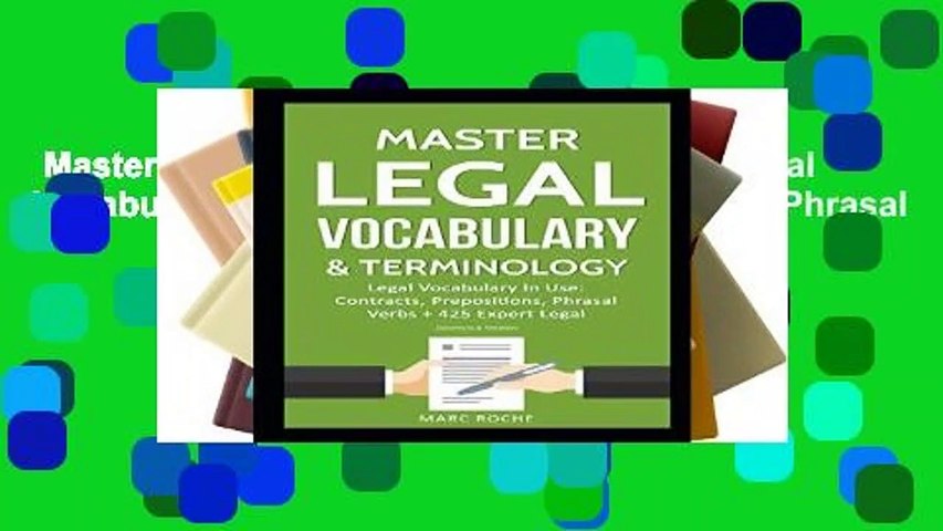 Master Legal Vocabulary   Terminology- Legal Vocabulary In Use: Contracts, Prepositions, Phrasal
