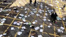 Police remain at scene after protester shot by police in Hong Kong