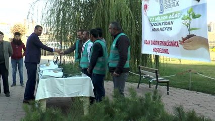 Sivas'ta hükümlüler fidan dağıttı