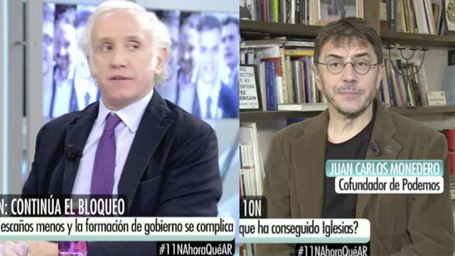 Eduardo Inda atiza a Juan Carlos Monedero adolorido: El golpe fue el de tu amigo Evo Morales, al que asesorabas
