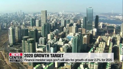 Download Video: Finance minister says gov't will aim for growth of over 2.2% for 2020