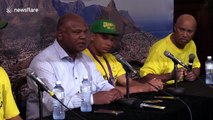 Cape Town mayor speaks alongside triumphant Springboks stars on their World Cup victory