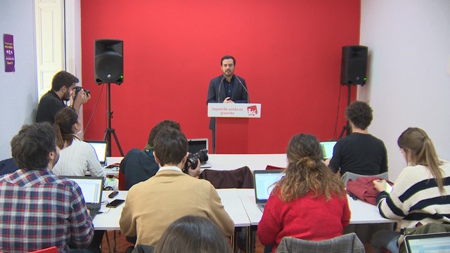 Garzón en rueda de prensa para valorar resultados 10N