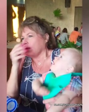 Cute Baby's Reaction to Parents Kiss- Funny Baby and Family