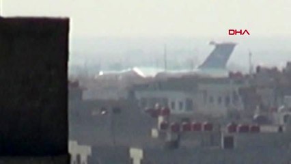 Mardin kamışlı'daki rus uçağı hareketliliği, nusaybin'den görüntülendi