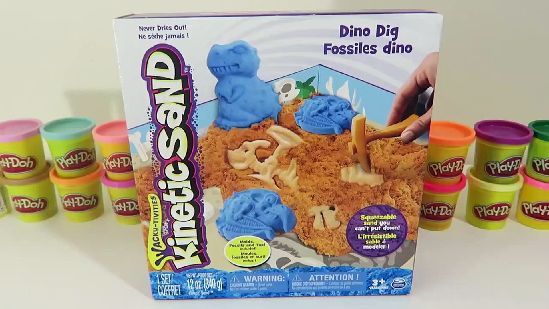 Playing with Kinetic Sand and Dinosaurs and Plastic Eggs