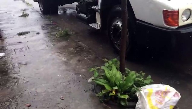 Alagamento na Rua Vila da Vitória, no bairro Vila Nova de Colares, Serra