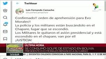 Afirma opositor boliviano que hay orden de aprehensión contra Evo