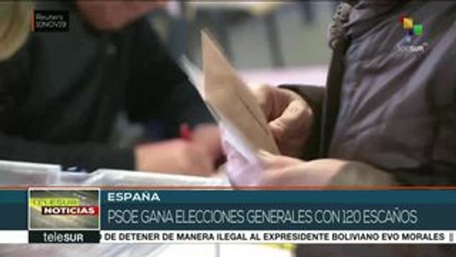 España:gana PSOE elección con 120 escaños; logran PP 88 y Vox 52