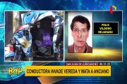 SJL: conductora aparentemente ebria invade vereda y mata a anciano