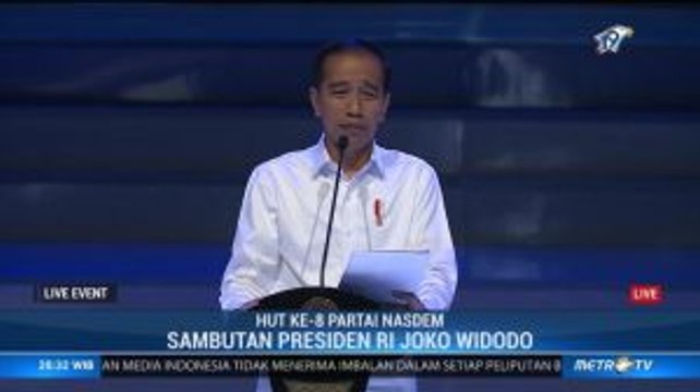 Sambutan Presiden Jokowi di HUT ke-8 Partai NasDem