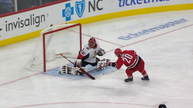 Aho steals puck, scores shorthanded goal on breakaway